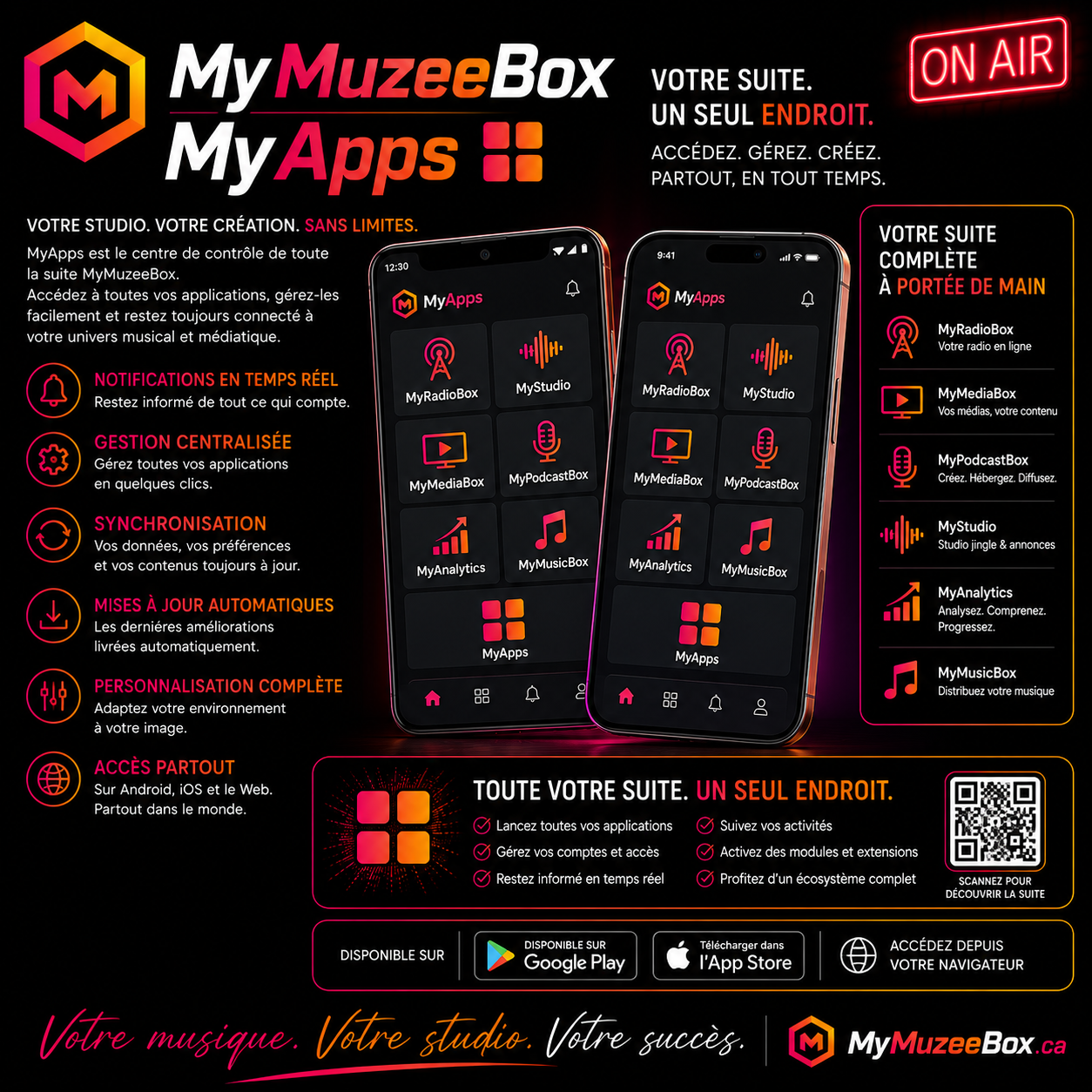 MyApps — Toute votre suite MyMuzeeBox dans une seule app iOS et Android.